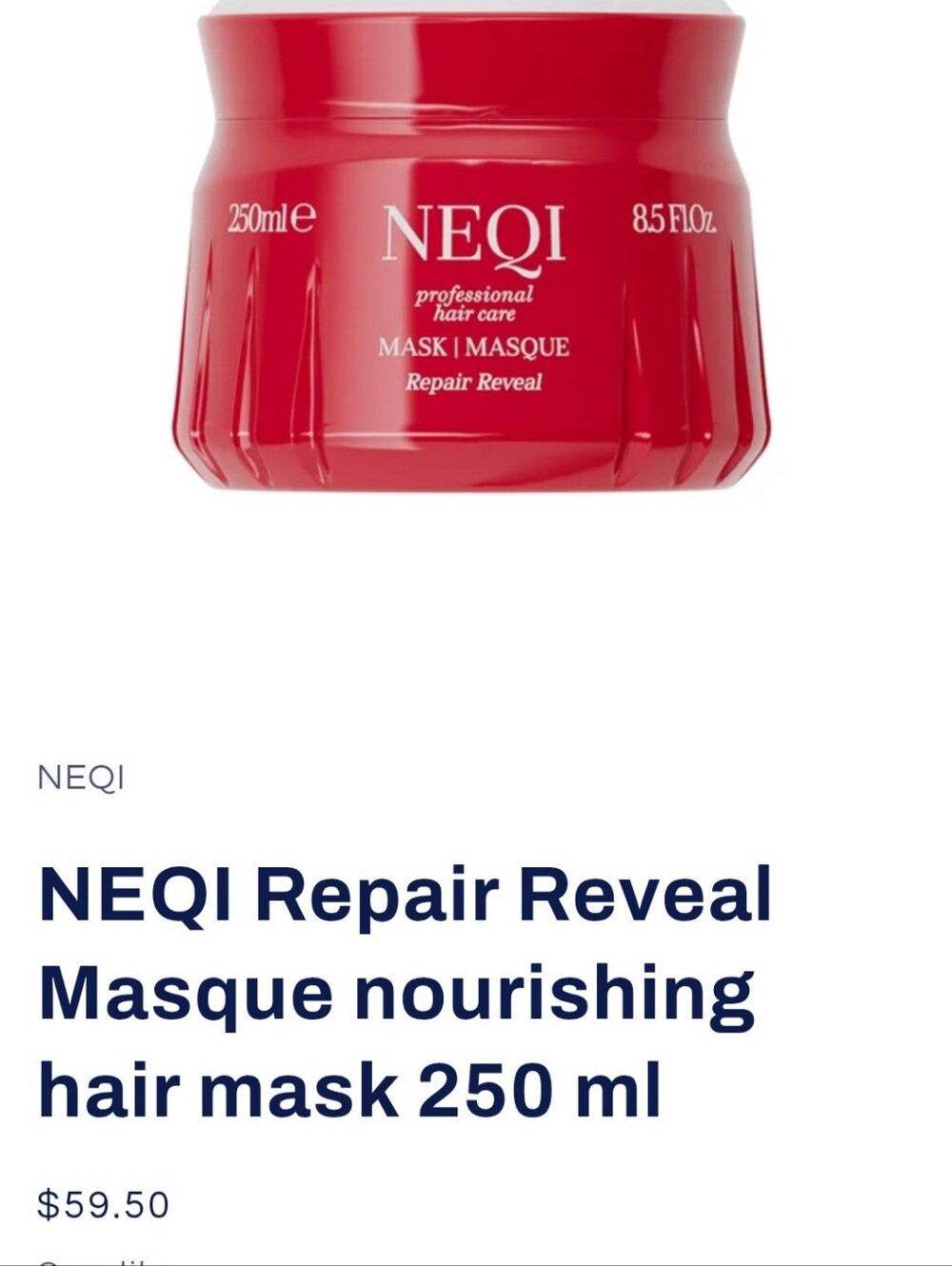 Neqi - REPAIR REVEAL Hair Mask $60.00 Retail